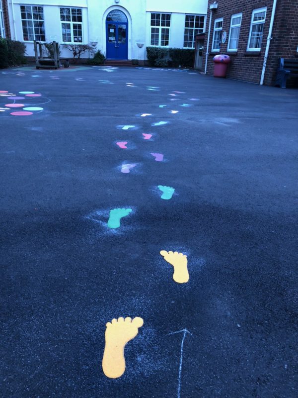 Mile a Day Footprints Playground Marking