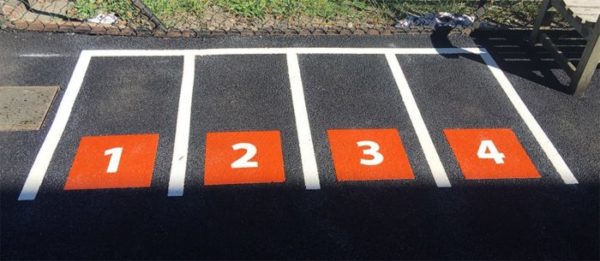 Parking Bays with Numbers Playground Markings
