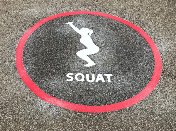 Squat Active Spot Outline Playground Marking