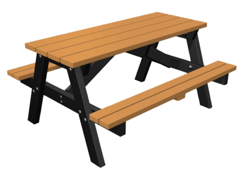 A Frame Recycled Plastic Picnic Table 500x357 
