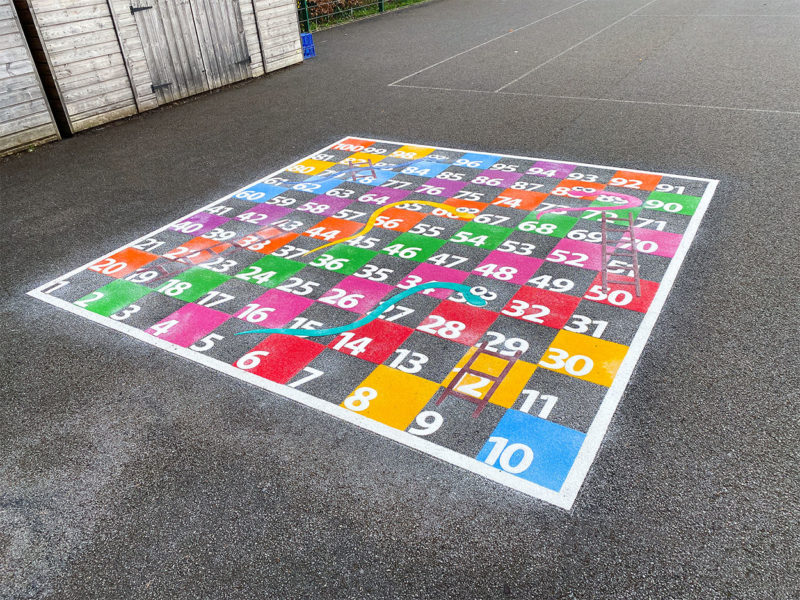 Colindale-Primary-School-Snakes-and-Ladders-Playground-Marking