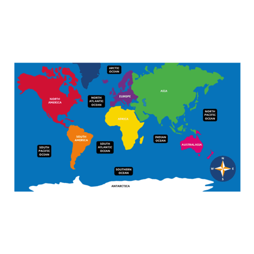 Playground-Marking-World-Map-With-Oceans-with-background