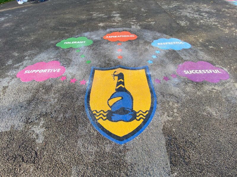 School-School-Logo-and-School-Values-Playground-Marking