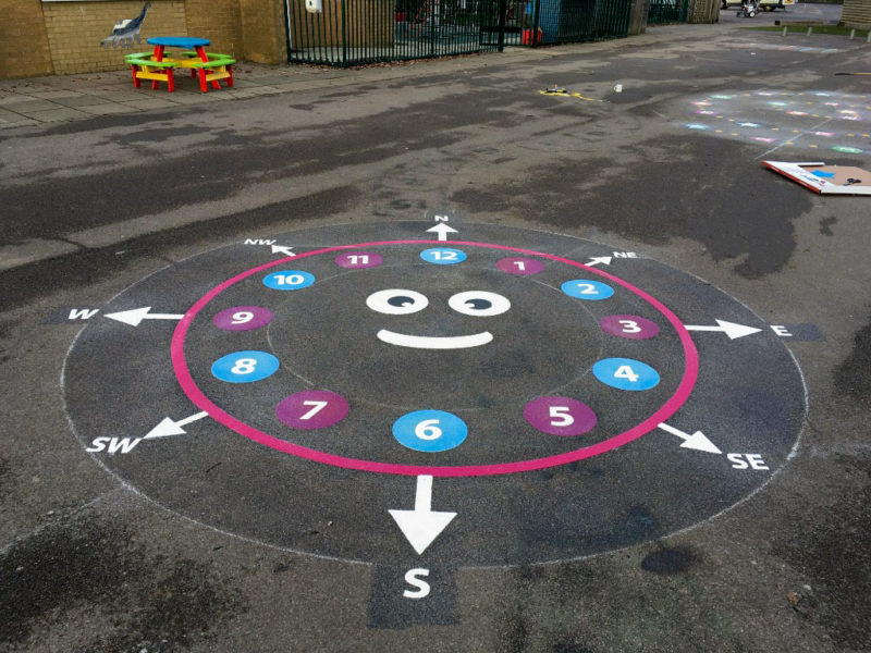Smiley-Compass-Clock-Playground-Marking