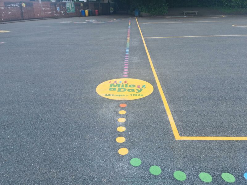 St-Nicholas-CE-First-School-Mile-a-Day-Logo-Playground-Marking-Small