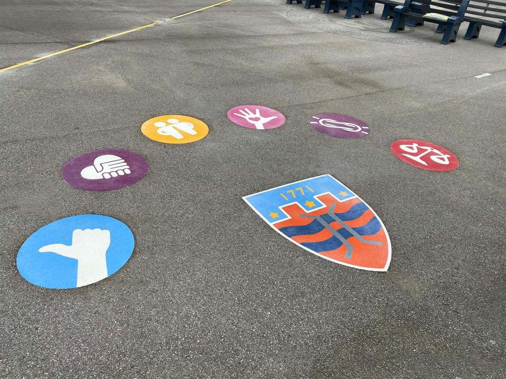 St-Oswalds-Primary-Core-Values-Playground-Marking