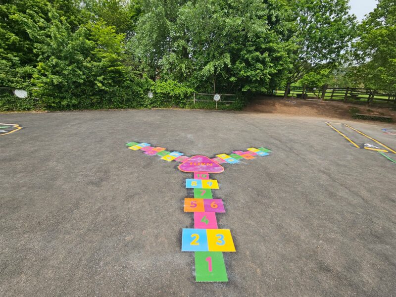 Stoke-Hill-Pentagon-3-Way-Hopscotch-Playground-Marking-Small